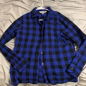 Blue plaid flannel